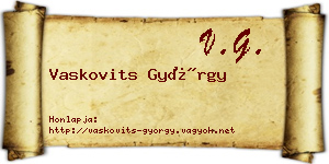 Vaskovits György névjegykártya