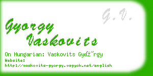 gyorgy vaskovits business card